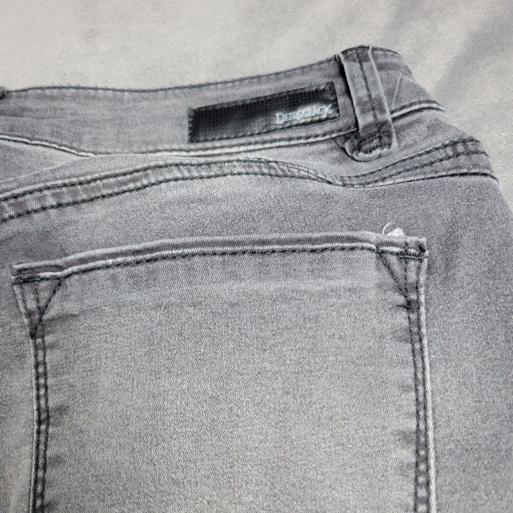 Democracy Womens Freedom Ankle Skimmer Jeans Size 4 Gray With Decorative Stud De - Picture 7 of 13